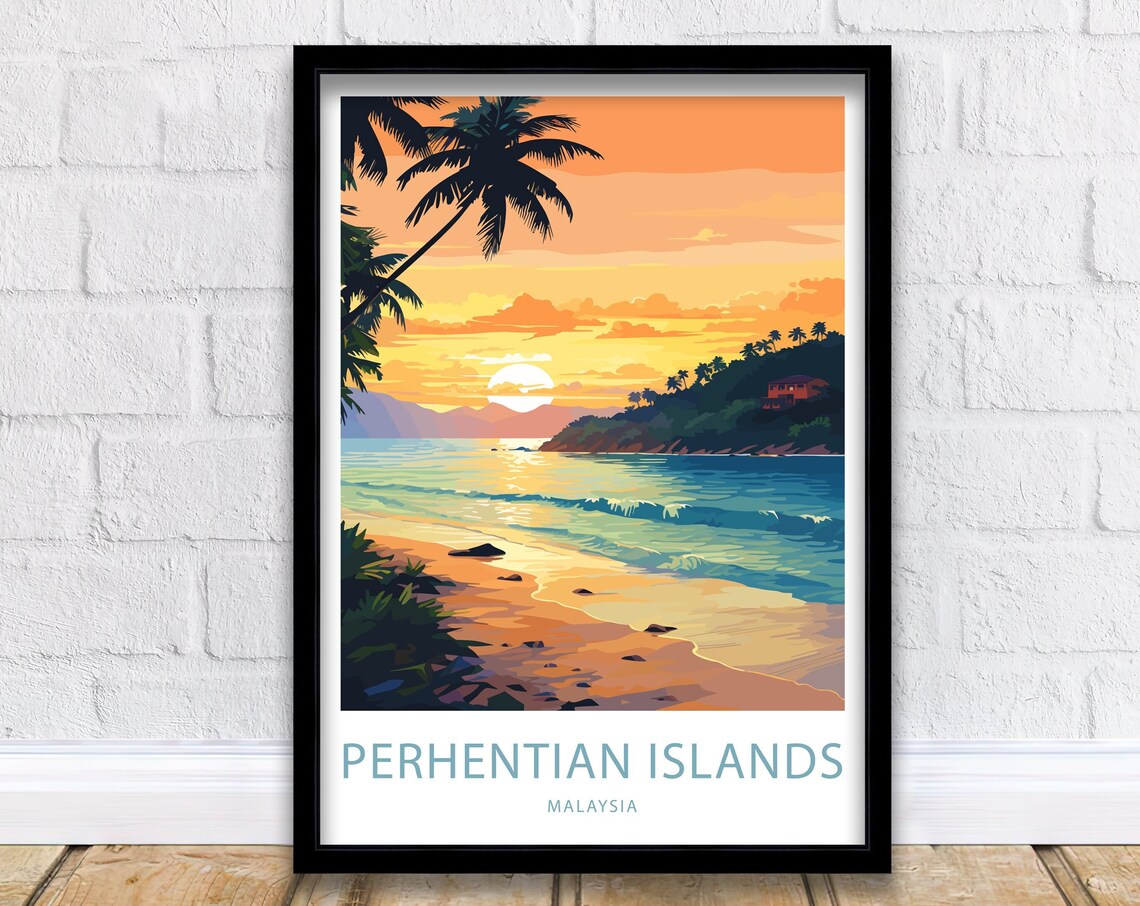 Perhentian Islands Travel Poster, Malaysia Art Print