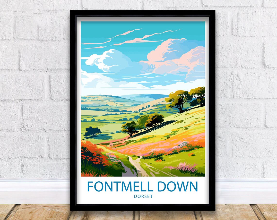 Fontmell Down Dorset Rolling Hills Wildflower Meadow Hike Poster