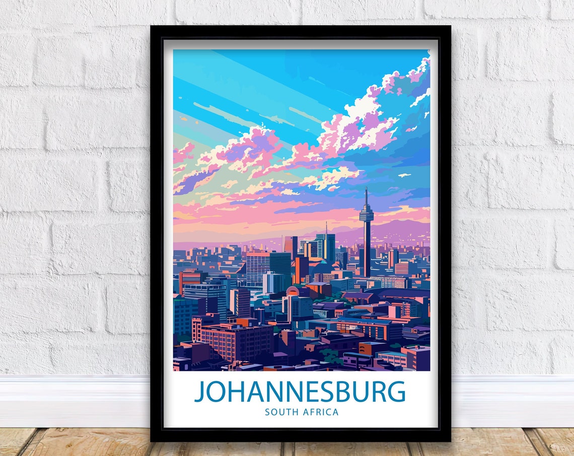 Johannesburg Travel Print Johannesburg Wall Decor South Africa Johannesburg Art Johannesburg Wall Art South Africa Poster Johannesburg Art