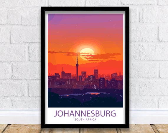 Johannesburg Travel Print Johannesburg Wall Decor South Africa Johannesburg Art Johannesburg Wall Art South Africa Poster Johannesburg Art