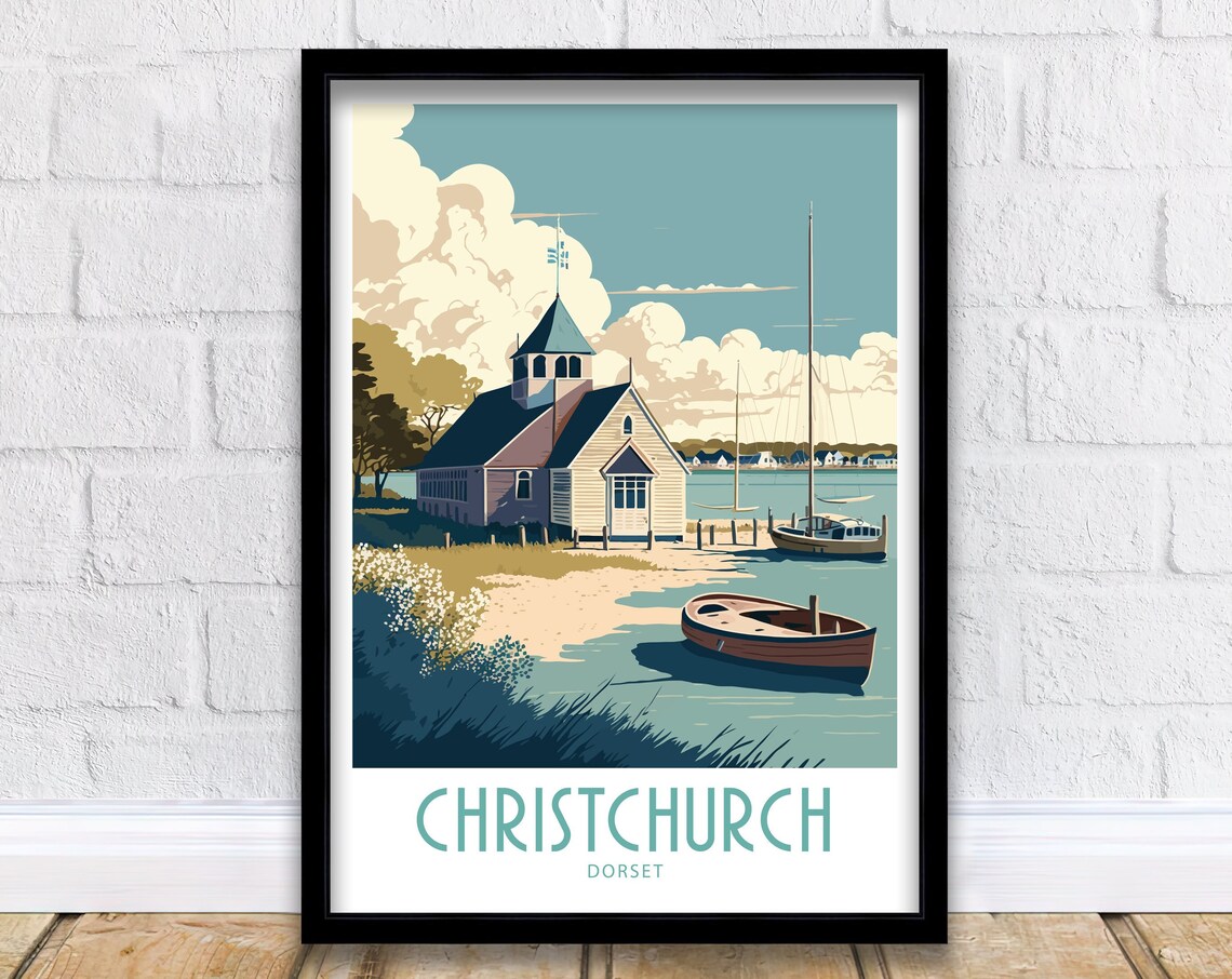 Christchurch Harbour Travel Poster, Dorset View