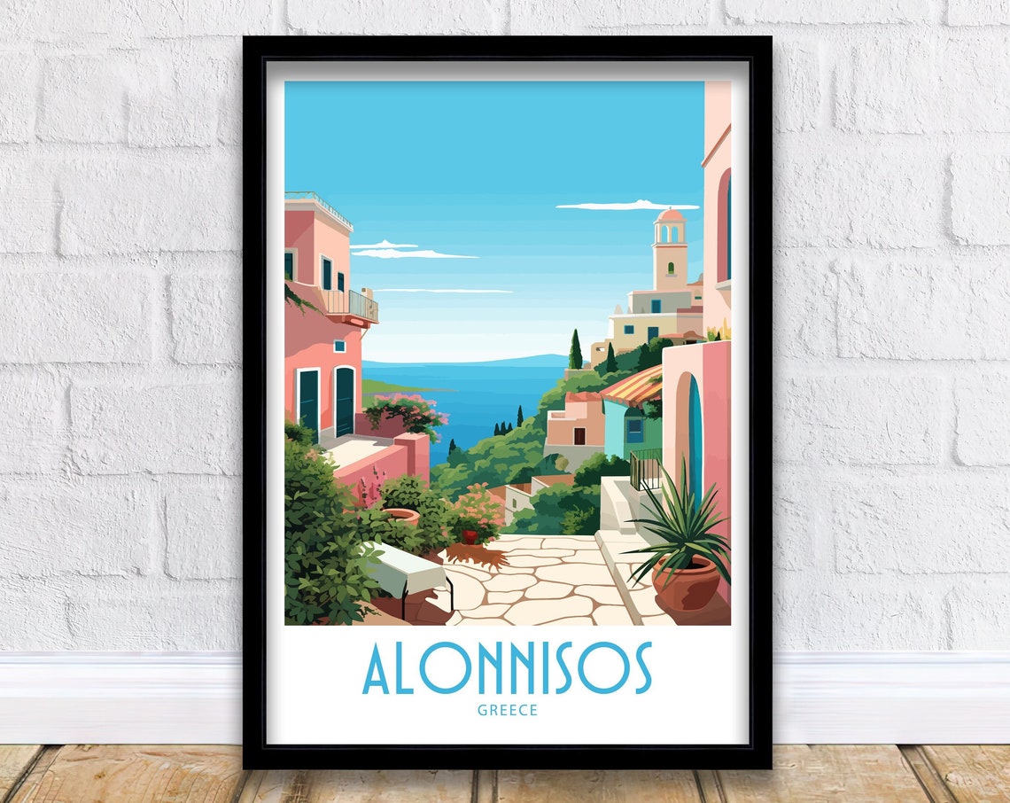 Alonnissos Travel Print Alonnissos Greece Poster Home Dcor Alonnissos Greece Print Alonnissos Greece Wall Decor Hanging Alonnissos Poster