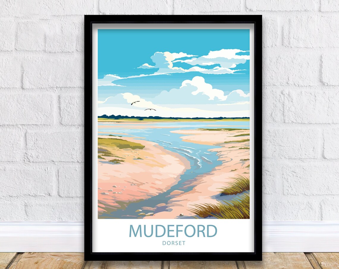 Mudeford Dorset Estuary Sandbanks Birds Peaceful Wetland Art Poster