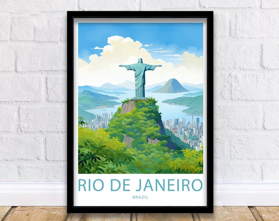 Rio De Janeiro Print Rio De Janeiro Brazil Poster Home Dcor Rio De Janeiro Brazil Wall Art Rio De Janeiro Brazil Decor Poster Brazil Art