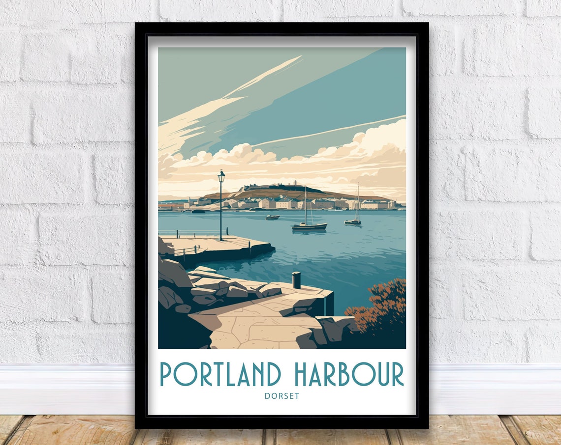 Portland Harbour Travel Print Portland Harbour Home Dcor Portland Harbour Dorset Art Print Portland Harbour Room Print Portland Harbour