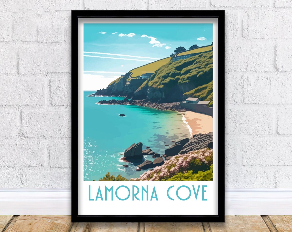 Lamorna Cove Travel Poster, Cornwall Art Print