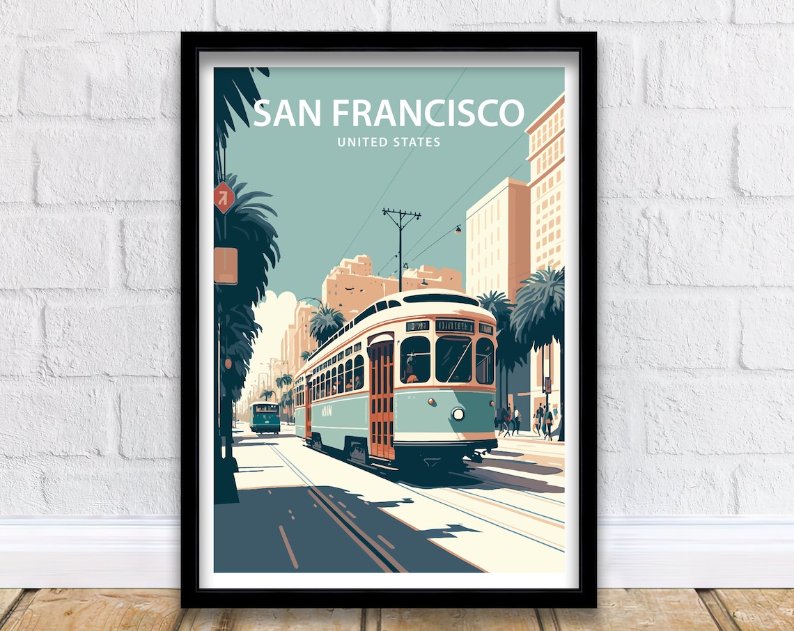 San Francisco Travel Poster, City Wall Decor