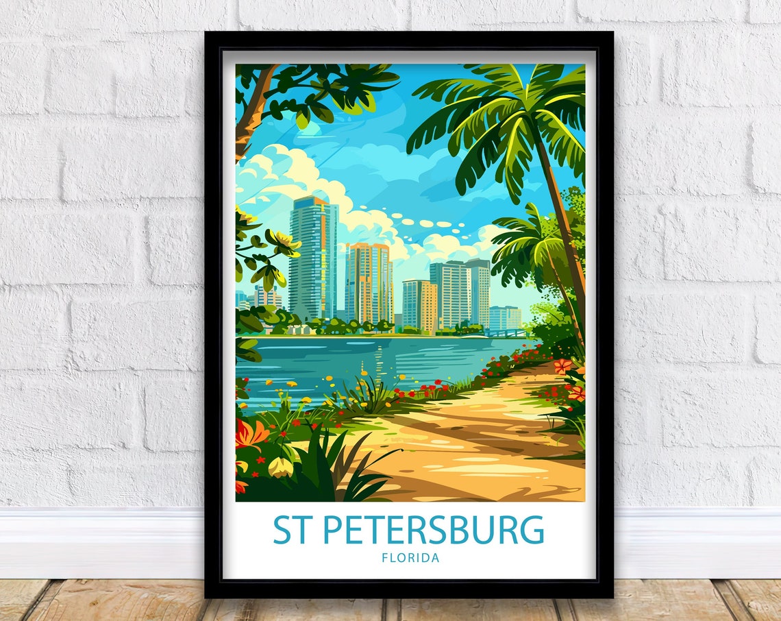 St Petersburg Florida Travel Print St Petersburg Wall Decor Usa St Petersburg Art St Petersburg Wall Art Usa Poster Gift St Petersburg Art - Image 6