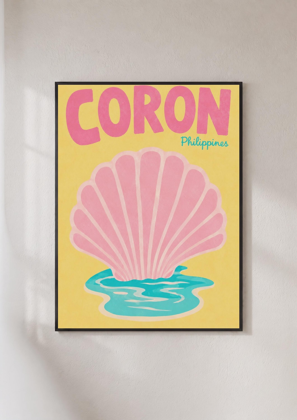 Coron Philippines Travel Poster, Tropical Beach