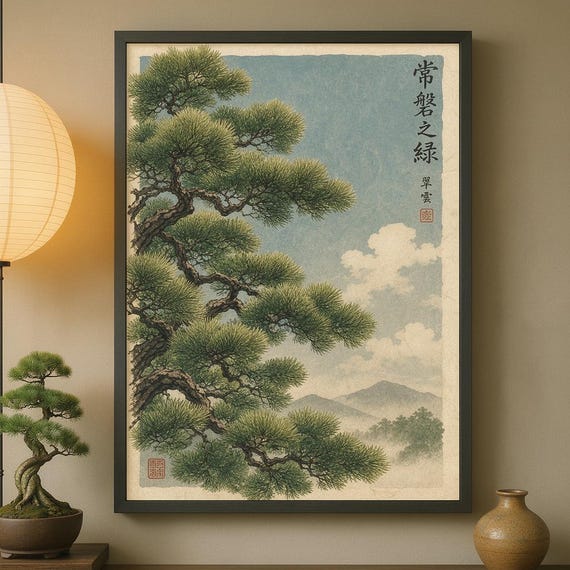 Japanese Pine Landscape Print