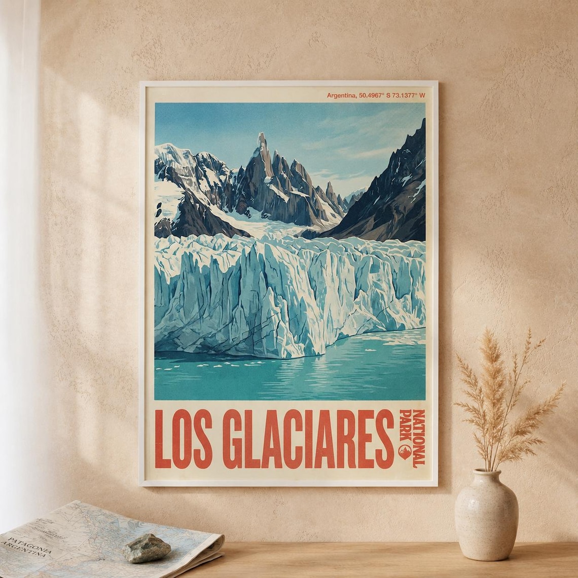 Los Glaciares National Park Argentina Patagonia Glacier Travel Poster