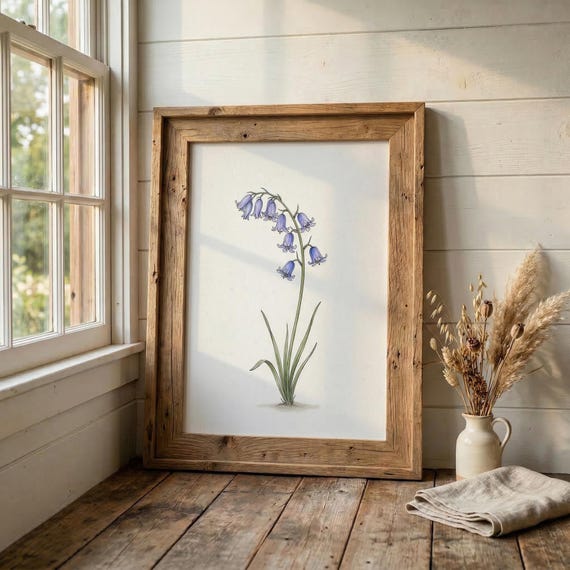 Minimalist Bluebell Botanical Art Print