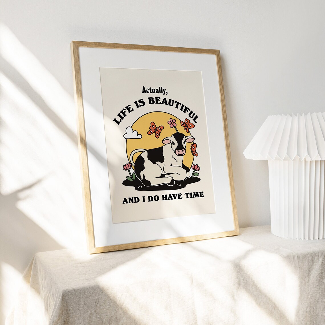 Cute Cow Quote Print, Retro Cottagecore Farm Art - Image 2