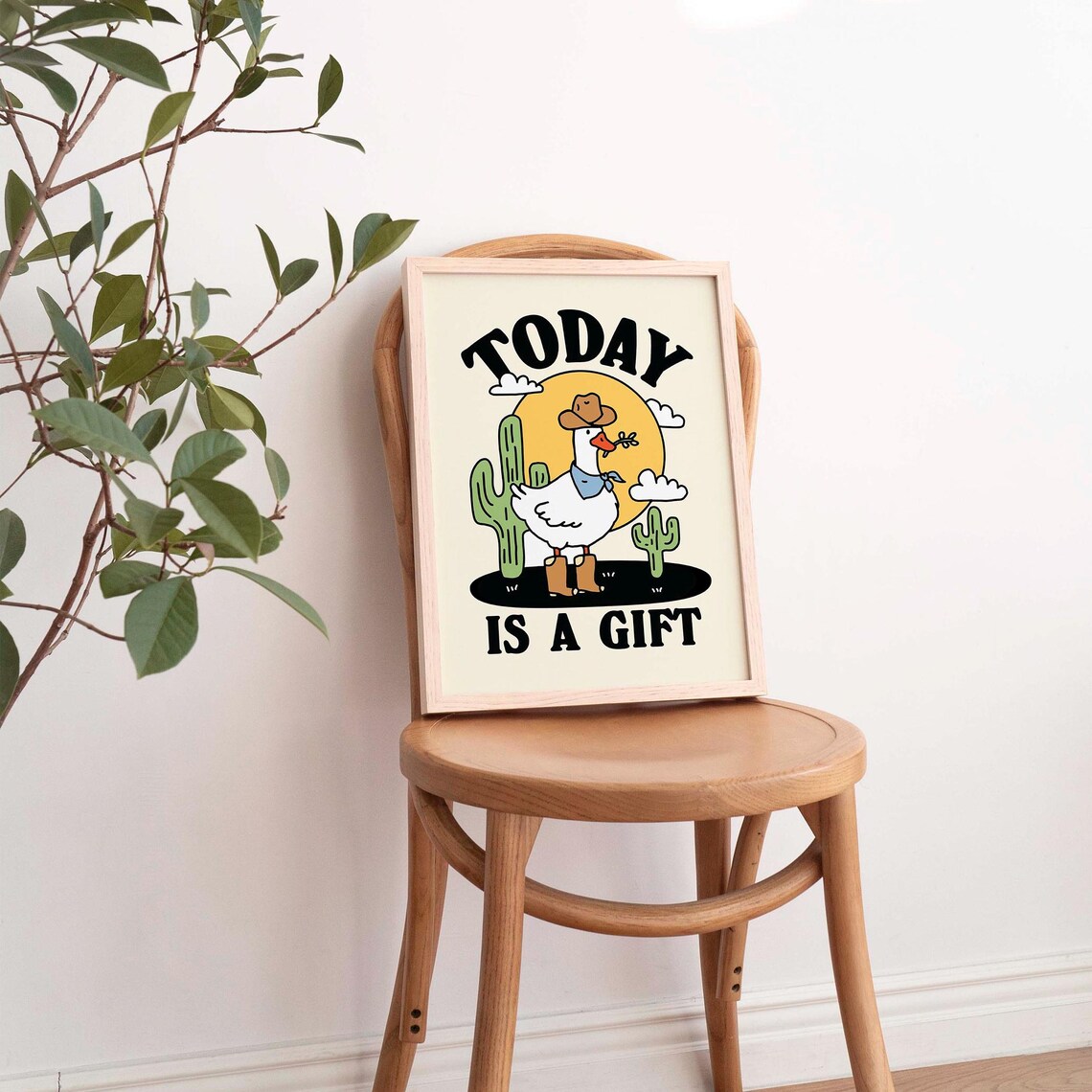 Positive Cowboy Goose Christian Howdy Poster Print - Image 4