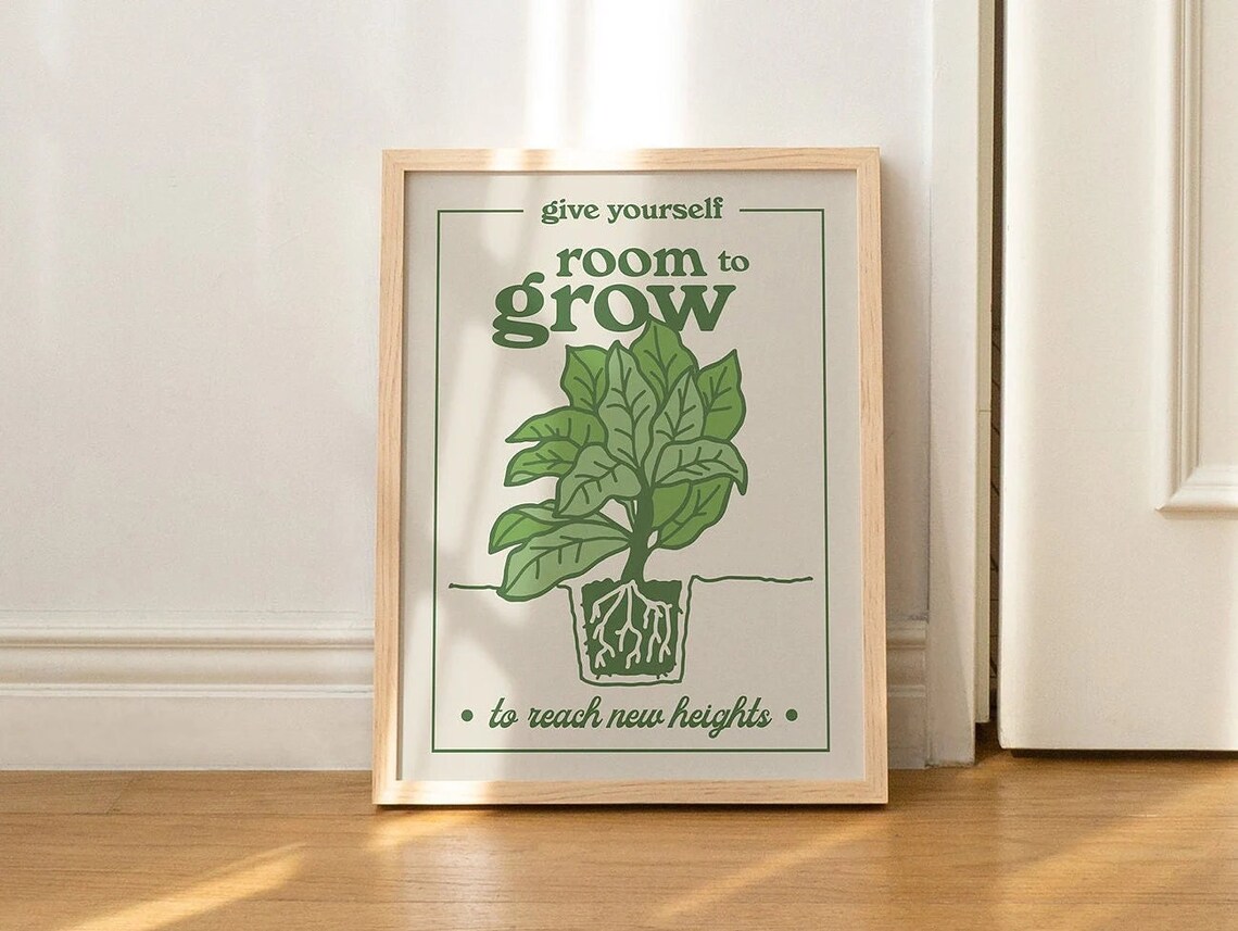 Give Yourself Room to Grow Botanical Motivational Wall Poster - Image 3