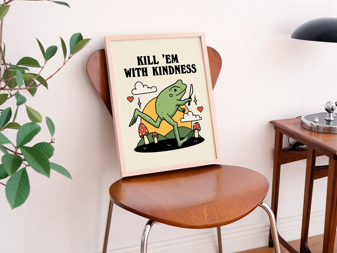 Cute Frog Kindness Quote Art Print, Kids Decor - Image 3