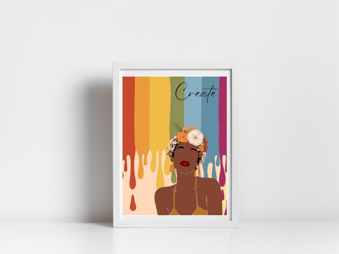 Create Wall Art Black Wall Art Women Art Wall Art Instant - Image 4