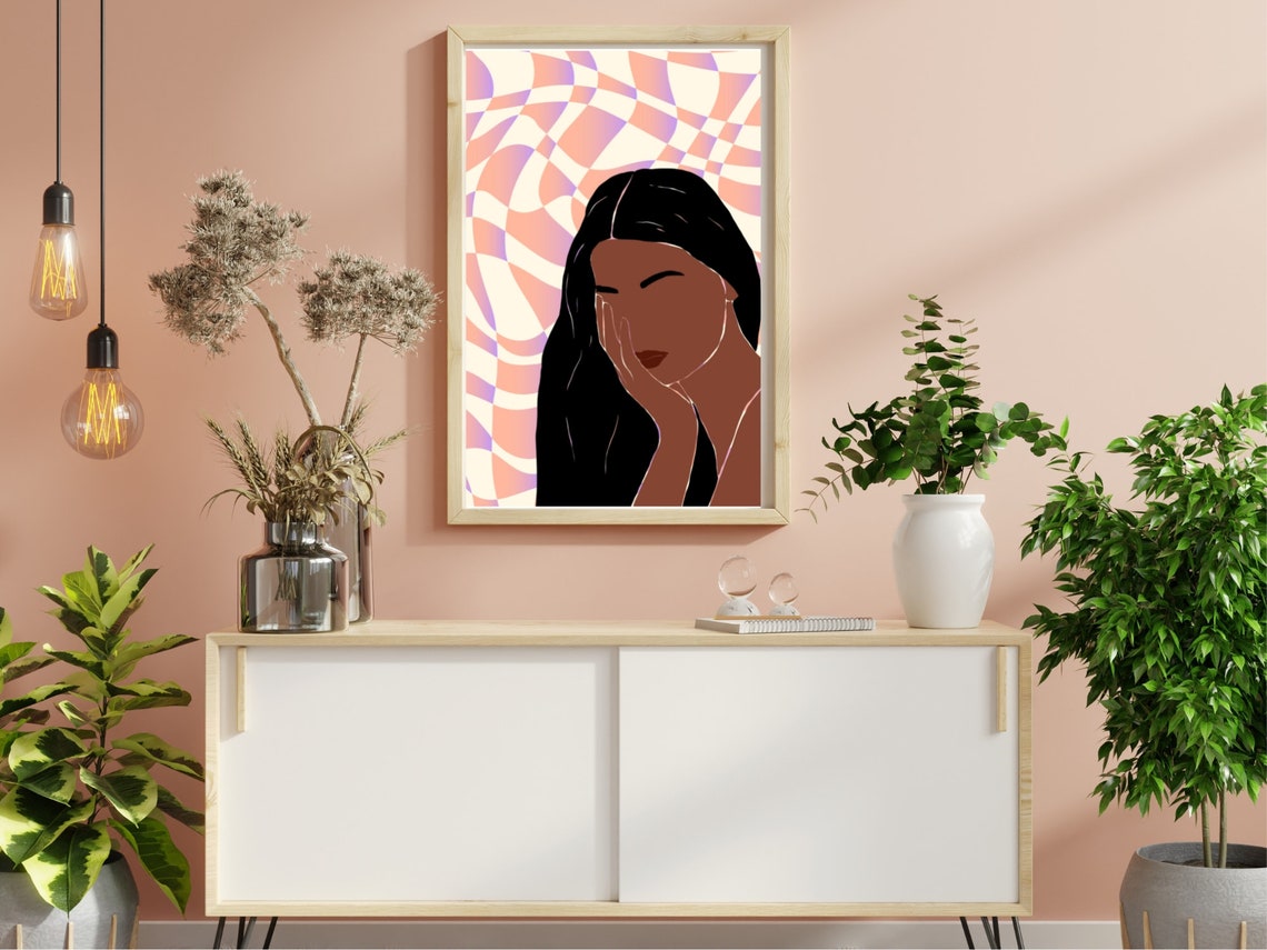 Regret Art Women Illustration Boho Wall Art Art Abstract Wall Art - Image 3