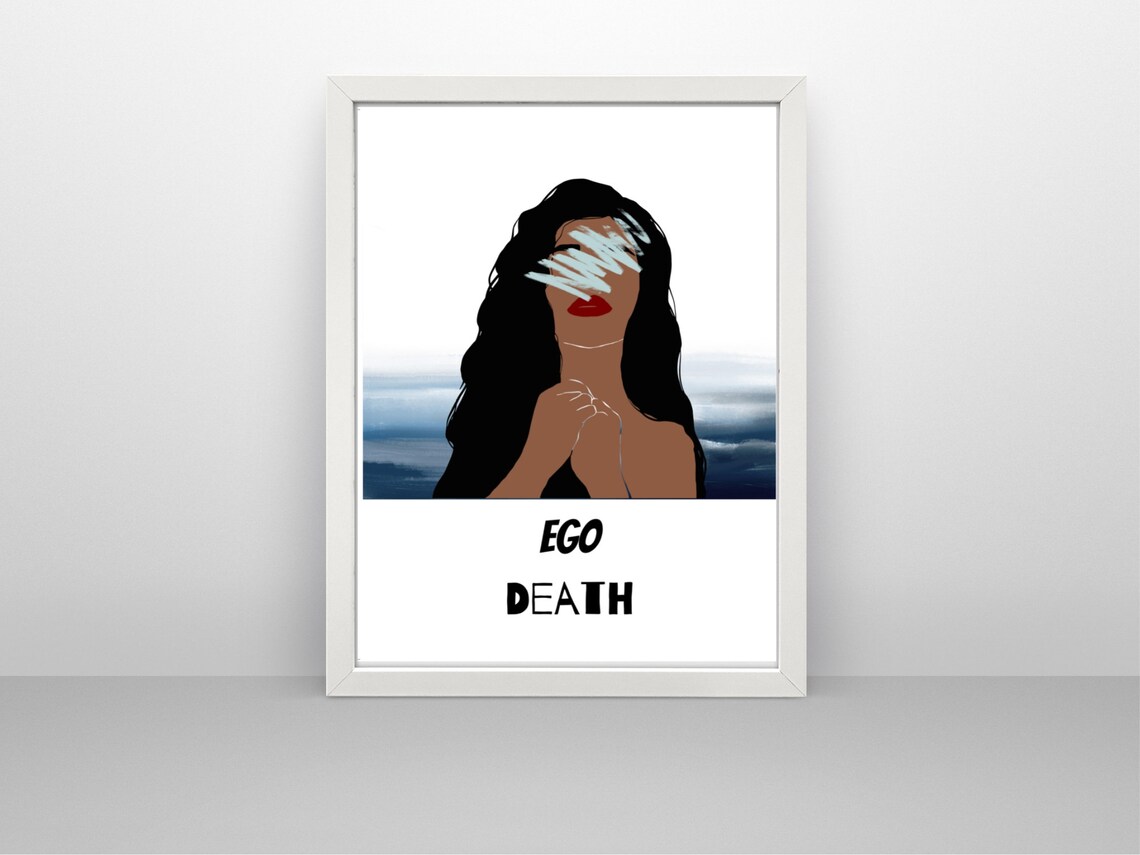 Ego Death Bold Typography Fashion Female Illustration Art Print