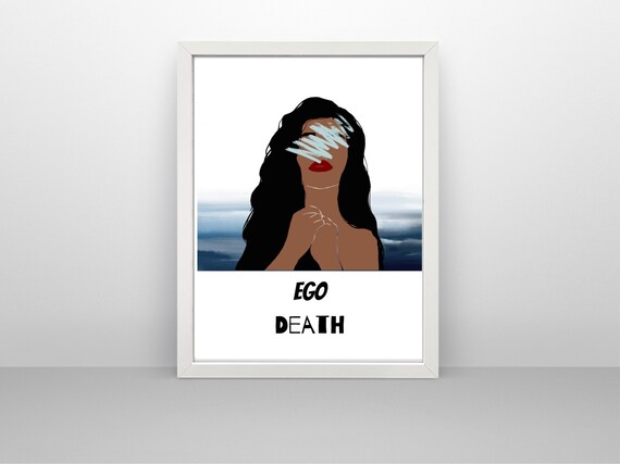 Ego Death Bold Typography Fashion Female Illustration Art Print