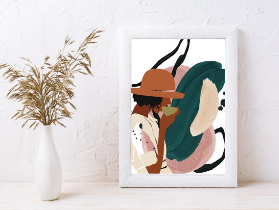 Teacup Abstract Art Design Wall Art Wall Art Boho Home Decor Instant Wall Art