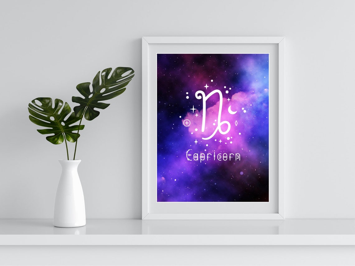 Capricorn Zodiac Symbol Galaxy Starry Night Sky Astrology Poster - Image 4