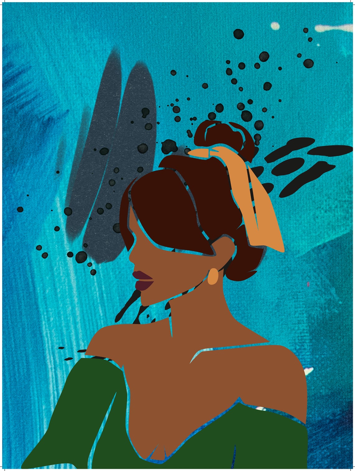 Isabella Art Instant Wall Art Abstract Art Black Girl Wall Art Modern Art Art - Image 3
