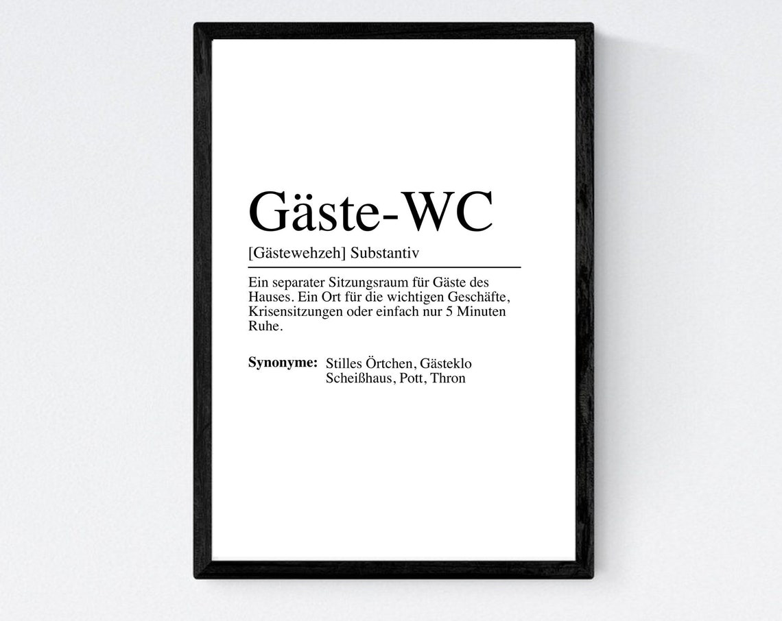 Gäste-WC German Guest Bathroom Dictionary Definition Humor Poster - Image 3