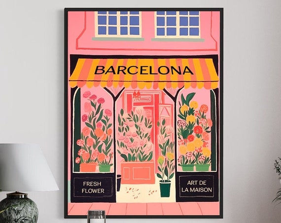 Flower Market Print, Botanical Vintage Decor