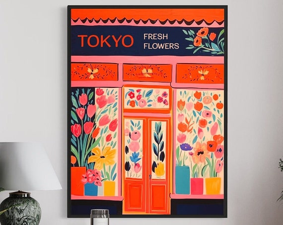Flower Market Print, Botanical Vintage Decor