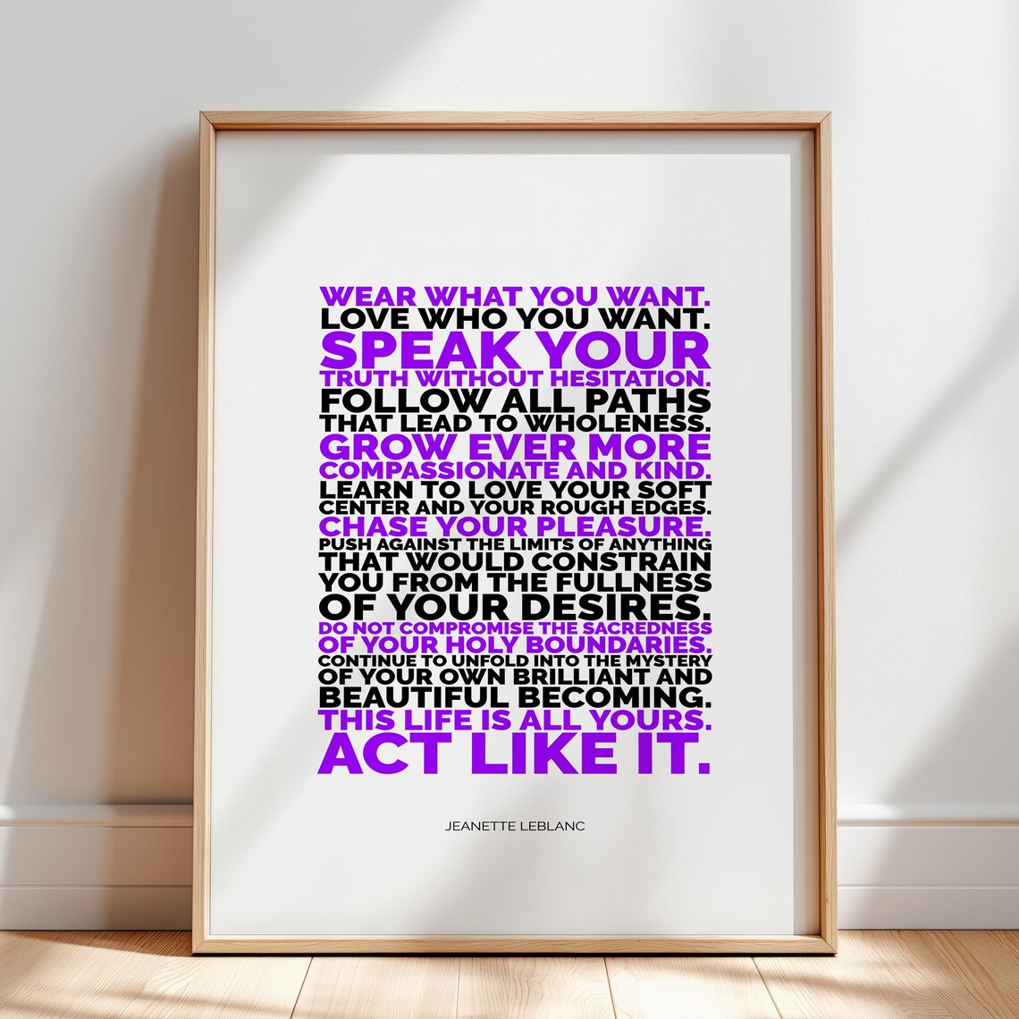Speak Your Truth Typography, Inspirational Art Print