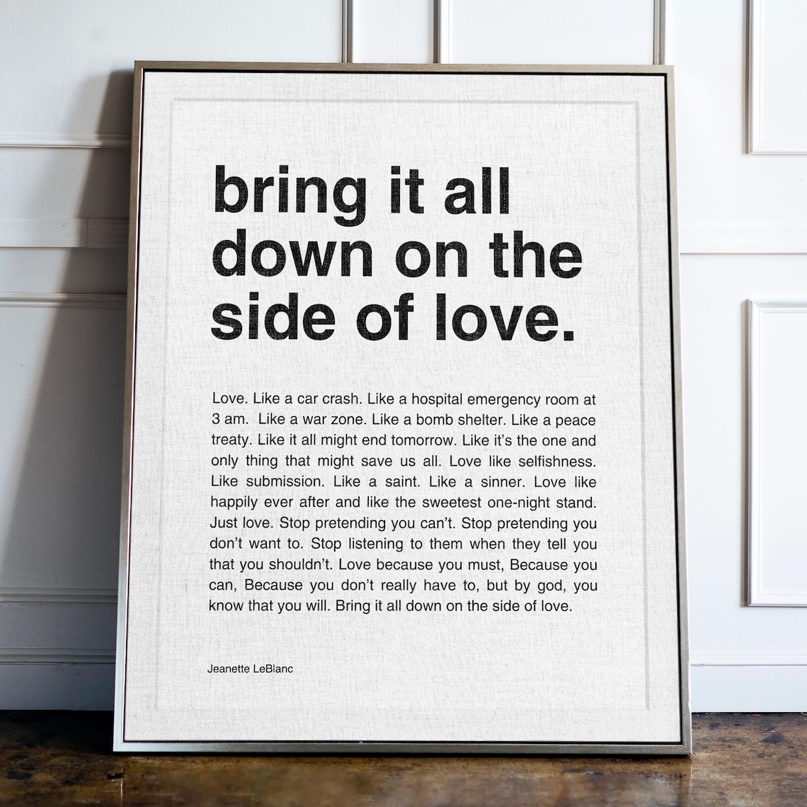 Romantic Typography Poster, Wedding Anniversary Gift