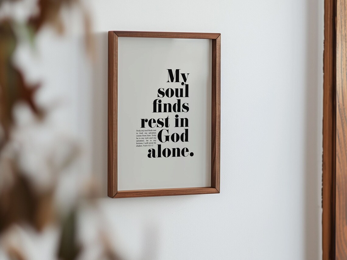 Psalm 62 Scripture Wall Art Print, Christian Verse - Image 5