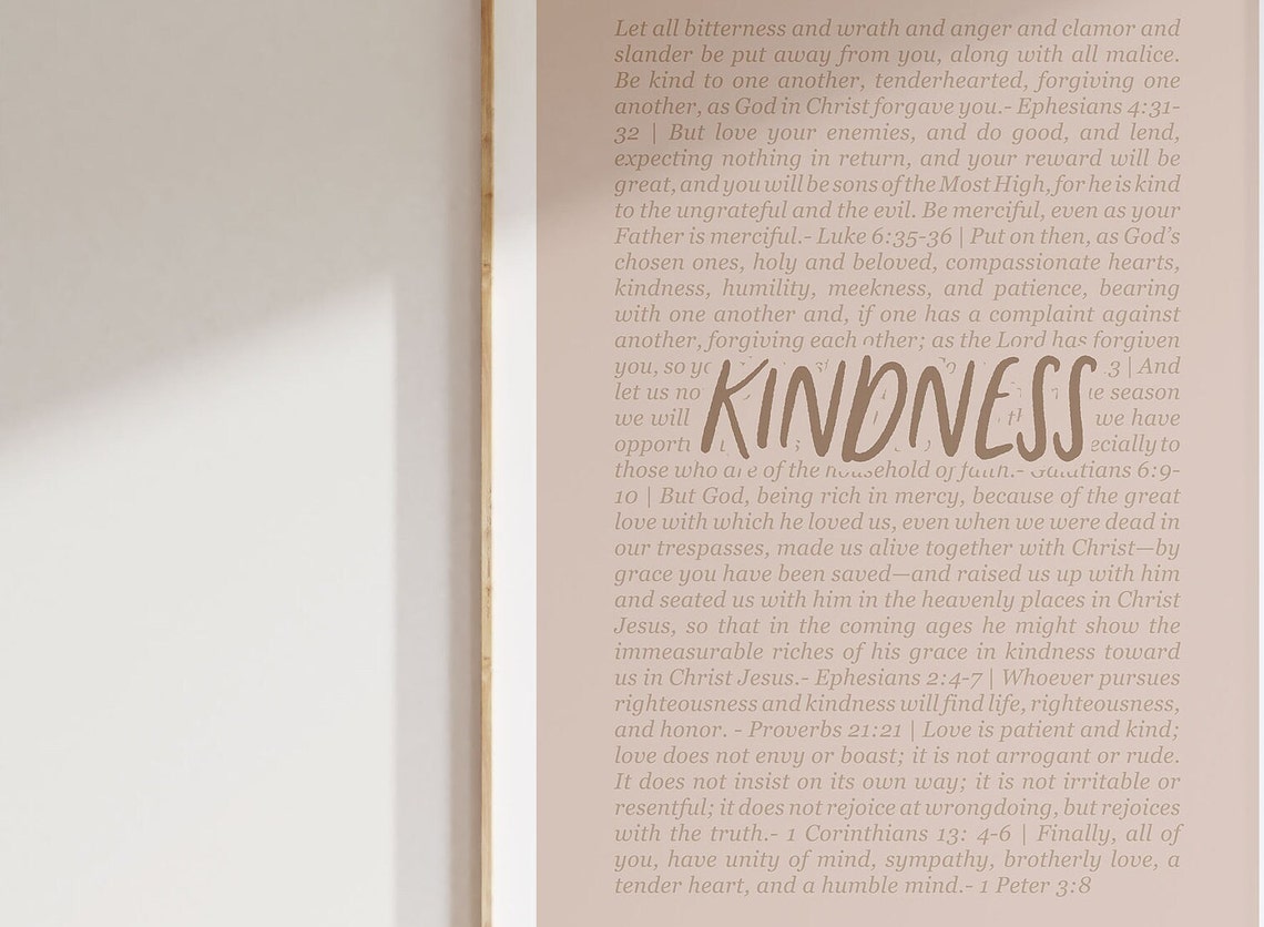 Kindness Fruit Of The Spirit Bible Verse Artwork Scripture Christian Poster Baby Nursery Home Decor Instant Print - Image 3