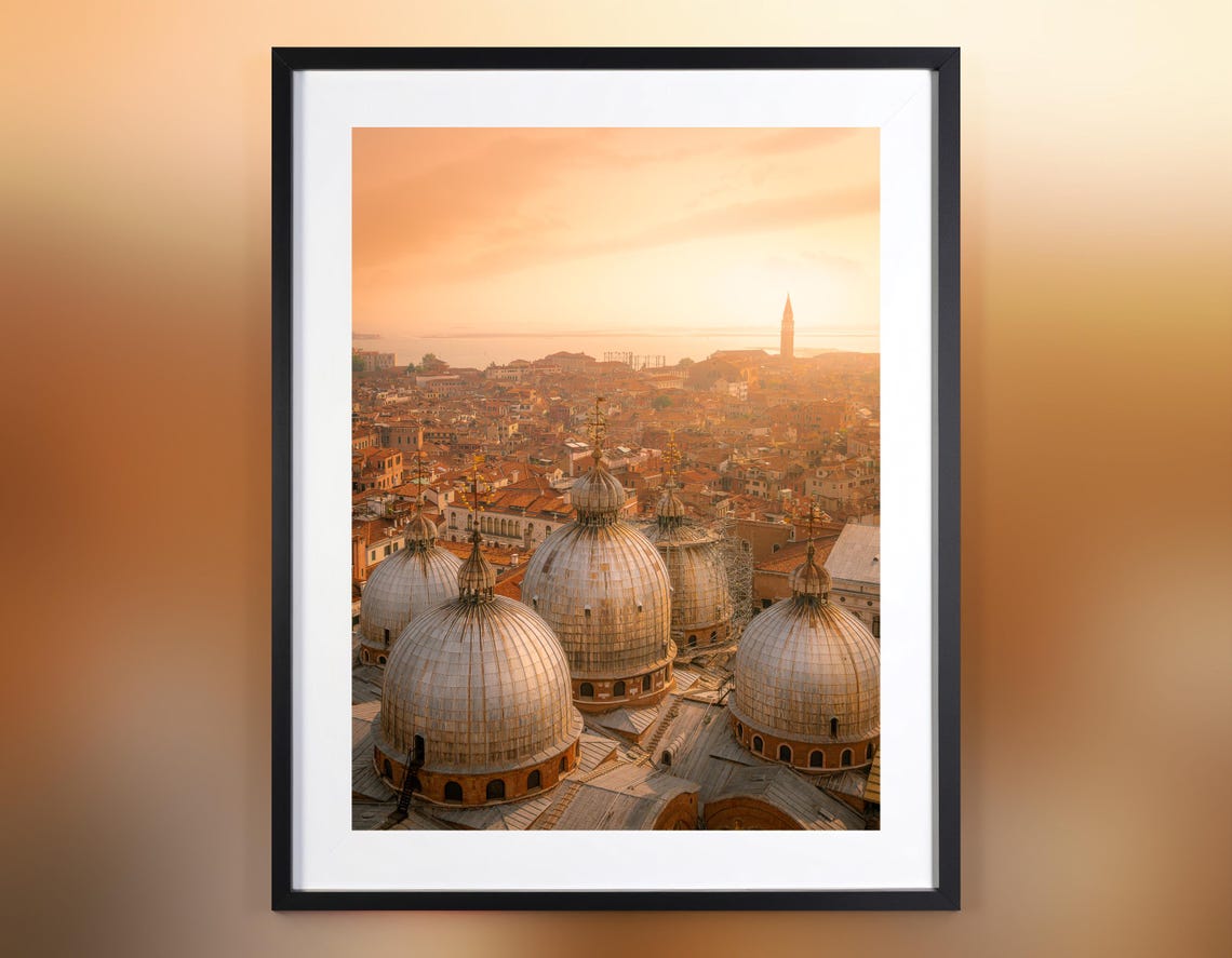 Venetian Sunrise From Above Paper Poster Print