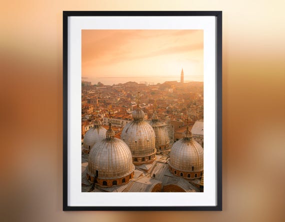 Venetian Sunrise From Above Paper Poster Print