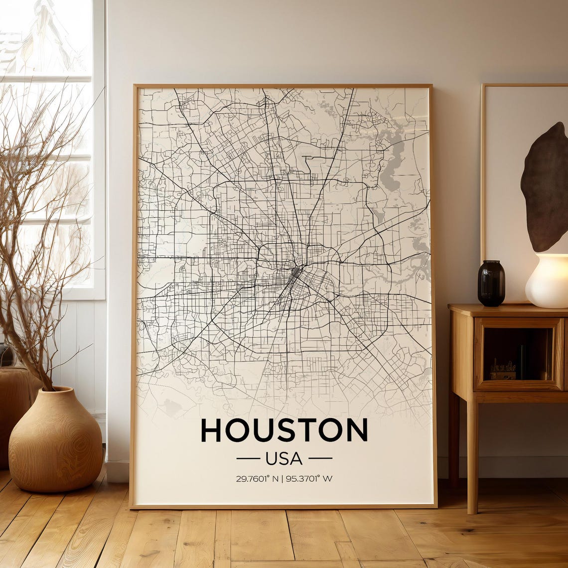Houston Texas Est 1837 Retro City Typography Poster for Travel Decor - Image 2
