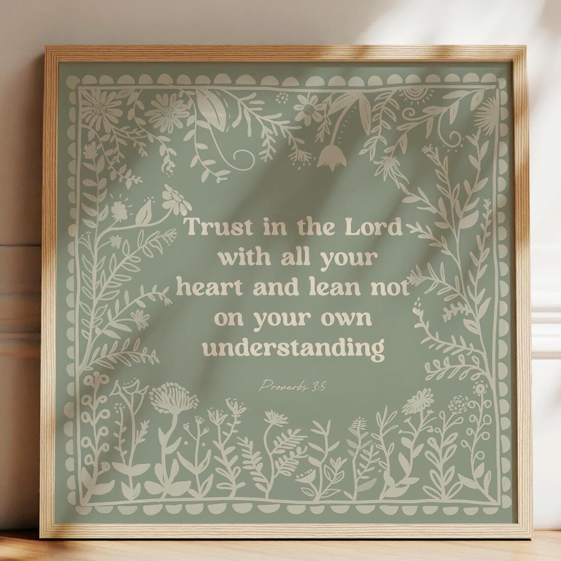 Trust In The Lord, Scandinavian Folk Scripture Art Print