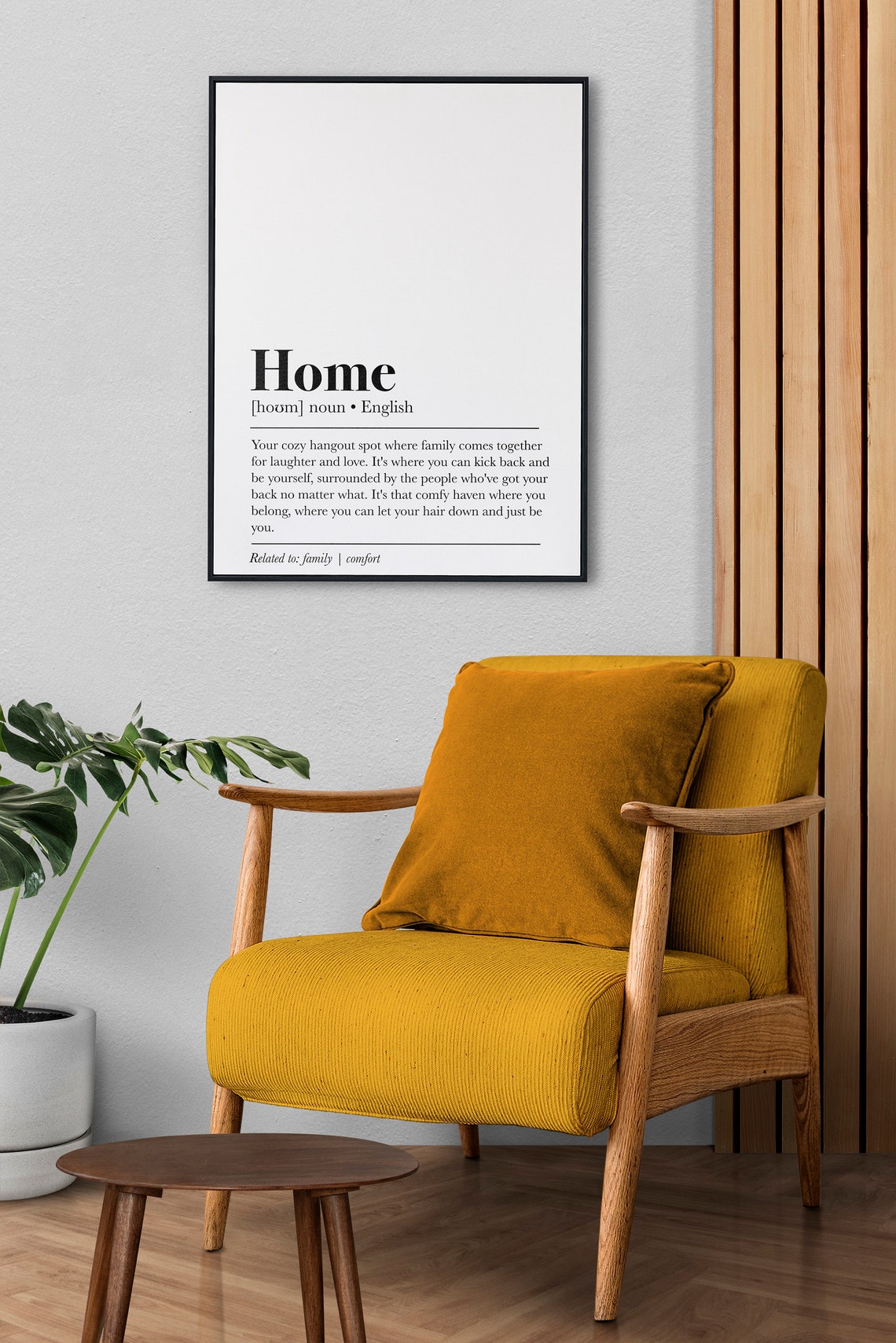 Home Definition Black and White Dictionary Style Cozy Gift Poster - Image 3