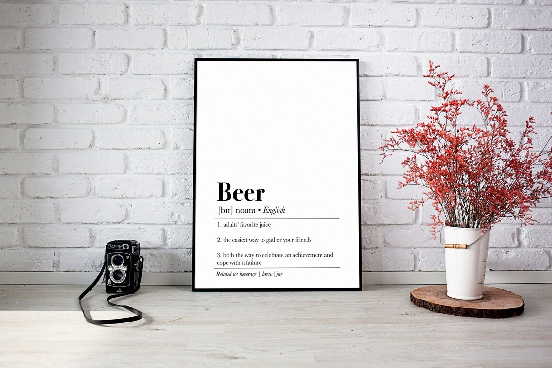 Beer Definition Art Print, Beer Wall Art - Image 2