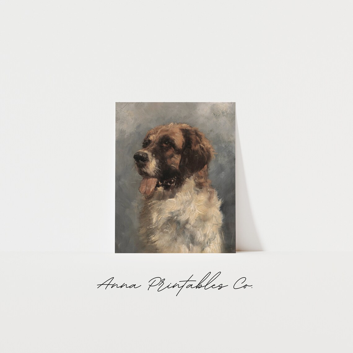 Saint Bernard Antique Dog Portrait, Vintage Wall Art Print - Image 2