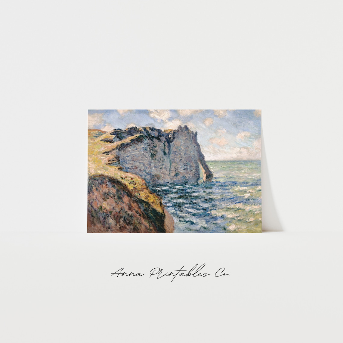 Monet The Cliff At Aval, Etretat Art Print