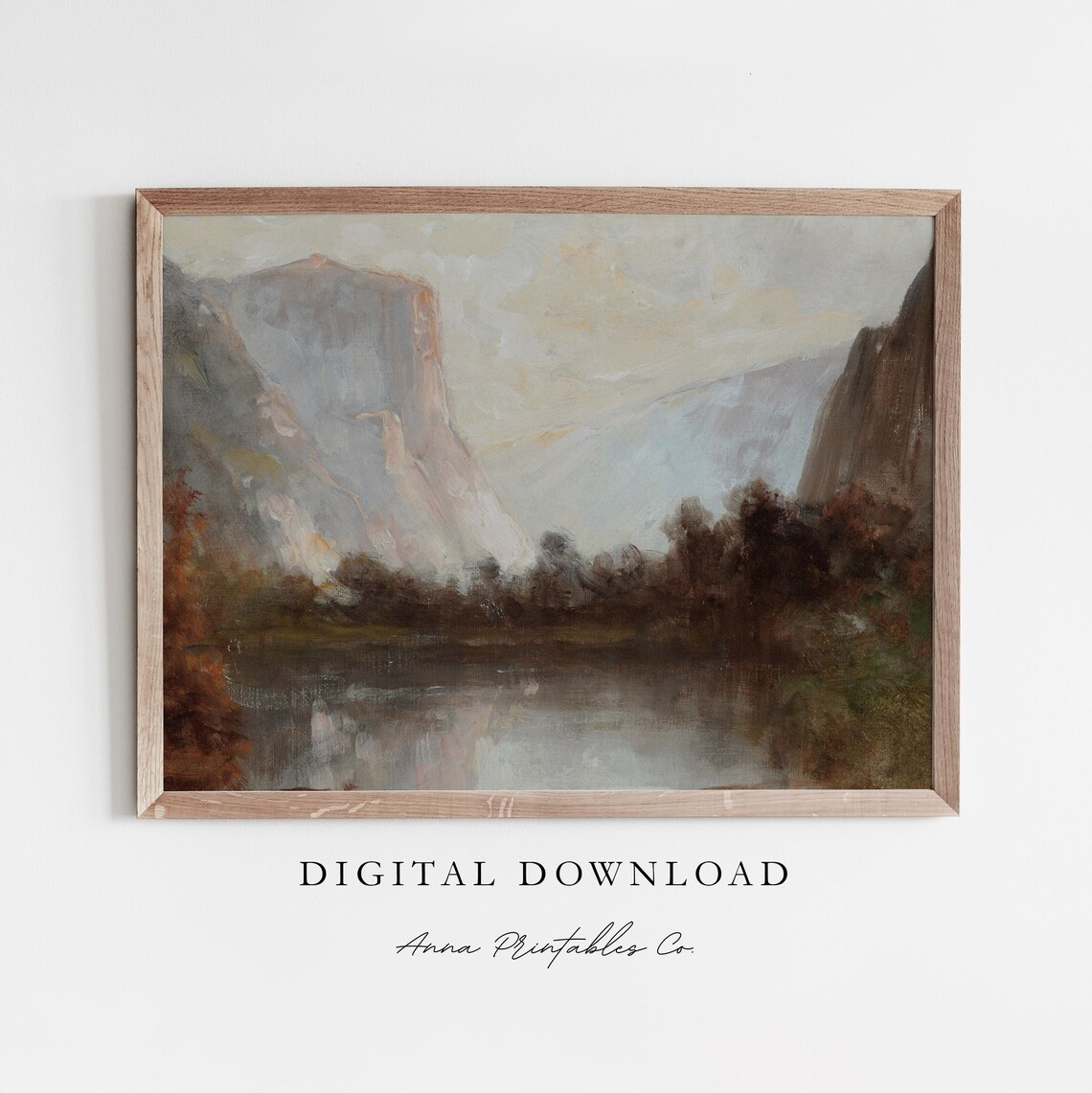 Yosemite Valley Antique Moody Landscape Art Print