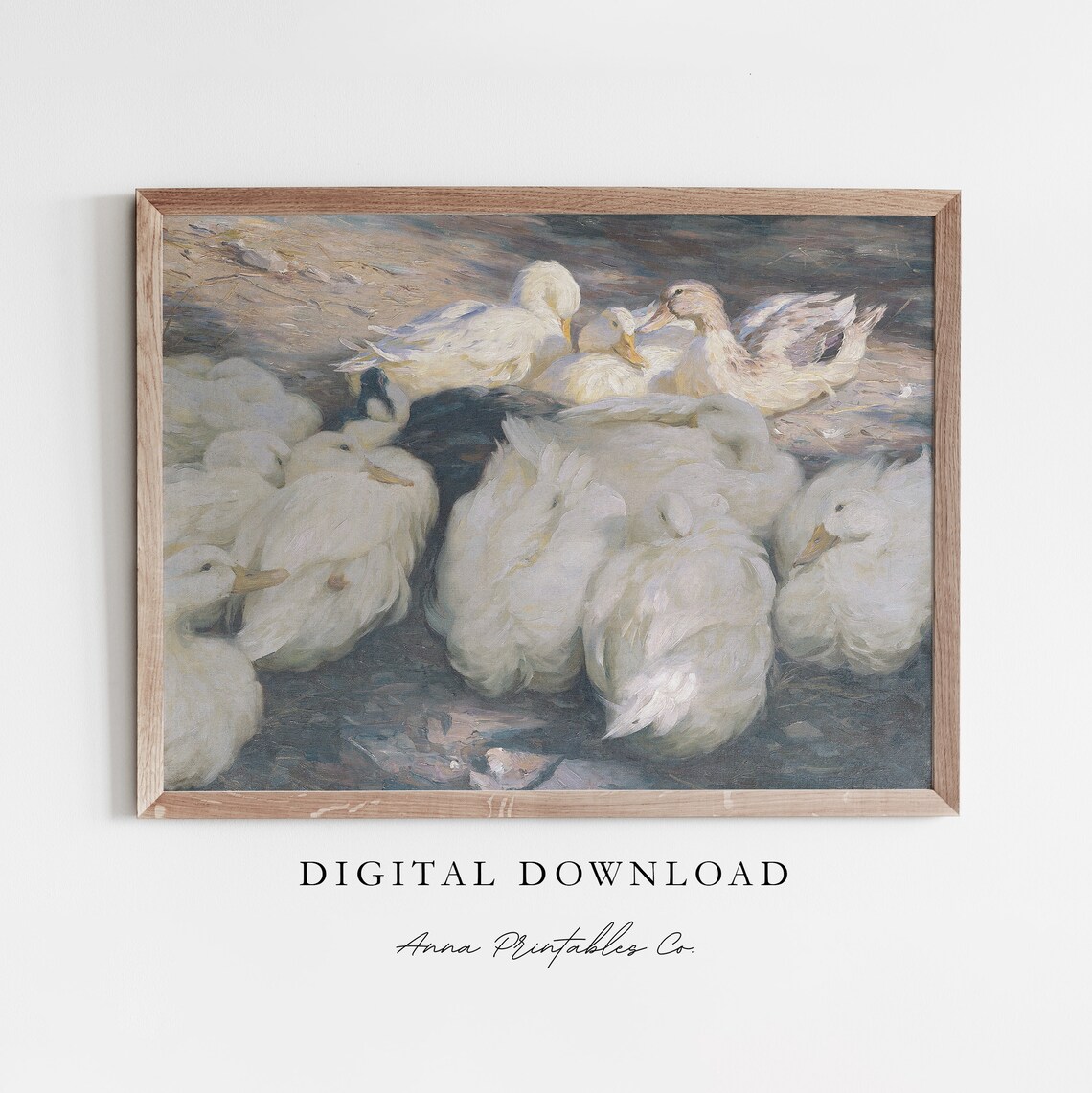 Ducks in the Evening Sun Vintage Nursery Decor Art Print