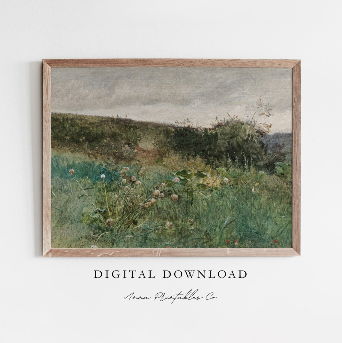 Wildflower Meadow Watercolor Impressionist Countryside Art Poster