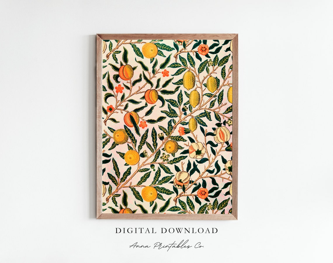 William Morris Fruit Citrus Orchard Arts and Crafts Pattern Poster