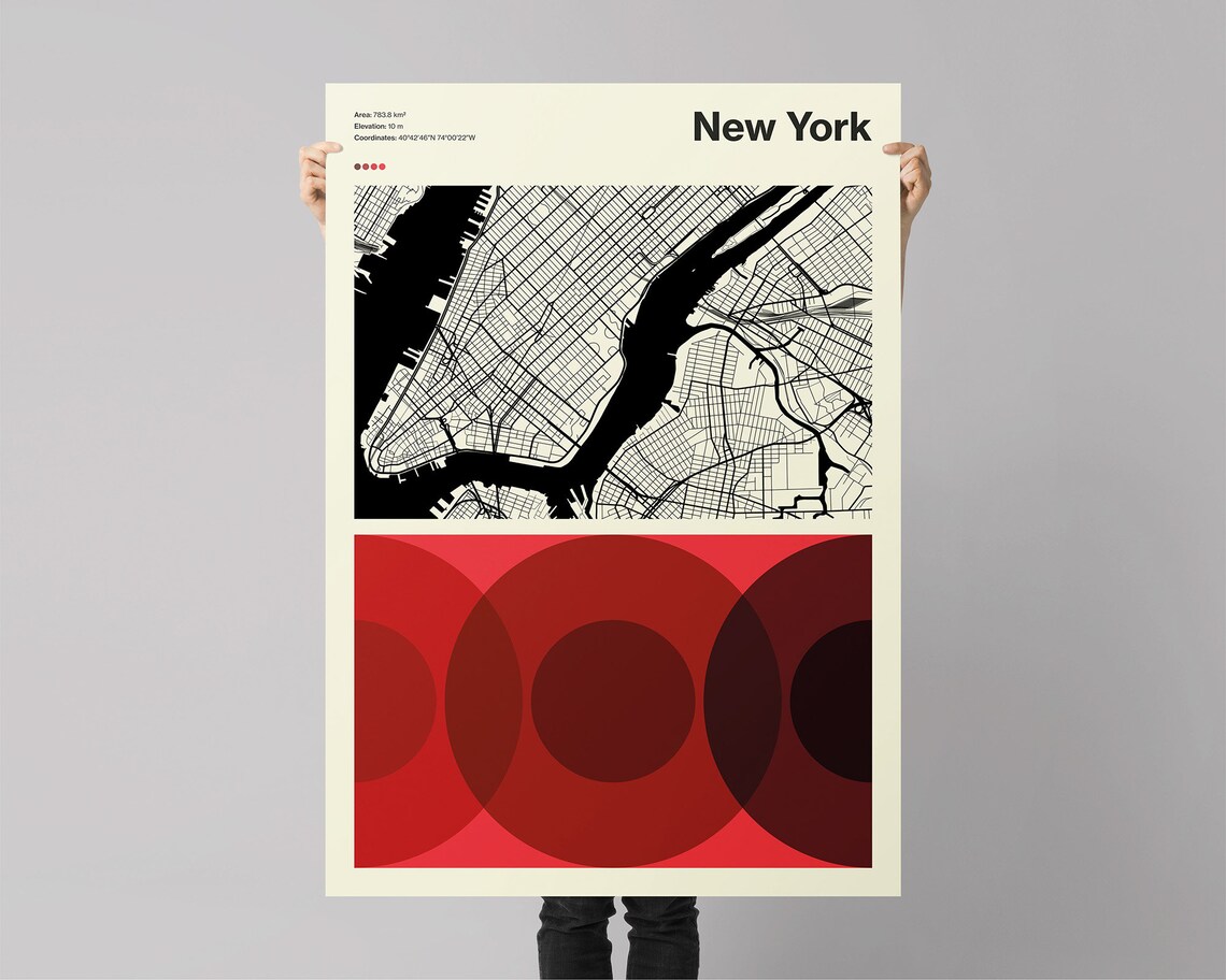 New York Reimagined Modern Map Poster - Image 3
