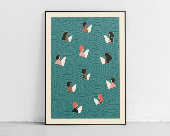 Waiting For The Wave Surf Poster Surf Wall Art Summer Decor Poster Modern Minimalist Print Surf Decor Home Decor Gift