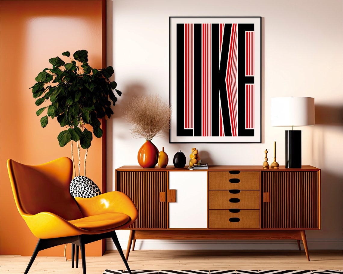 Like Word Bold Typography Red Black Graphic Minimalist Art Poster - Image 2