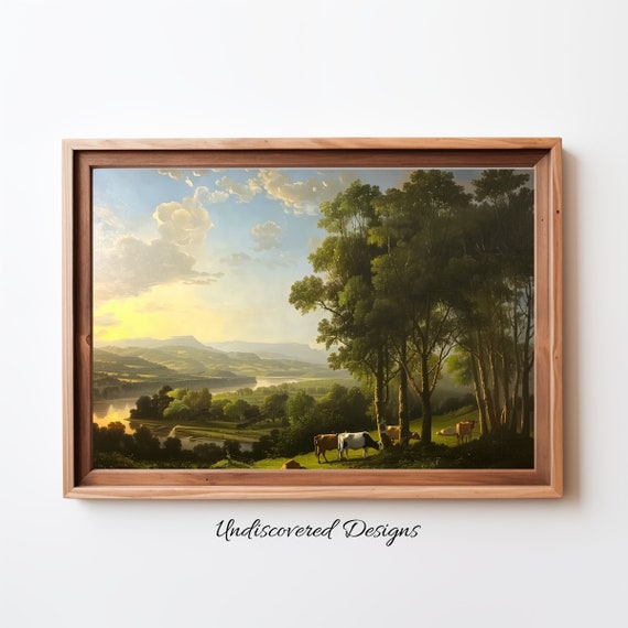 Vintage Summer Forest Oil Painting Art Print
